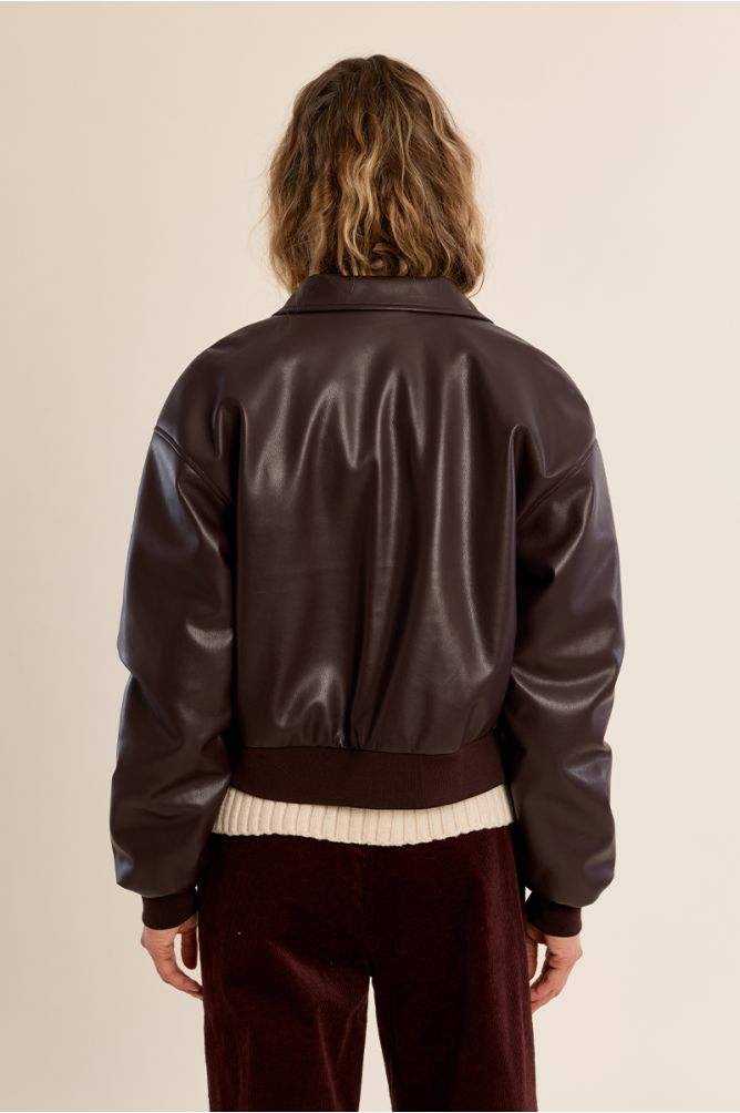 Bomber en simili-cuir