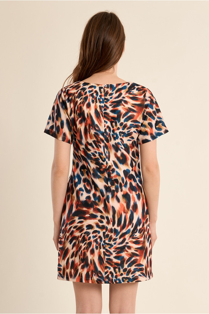 Robe courte et droite, imprimée