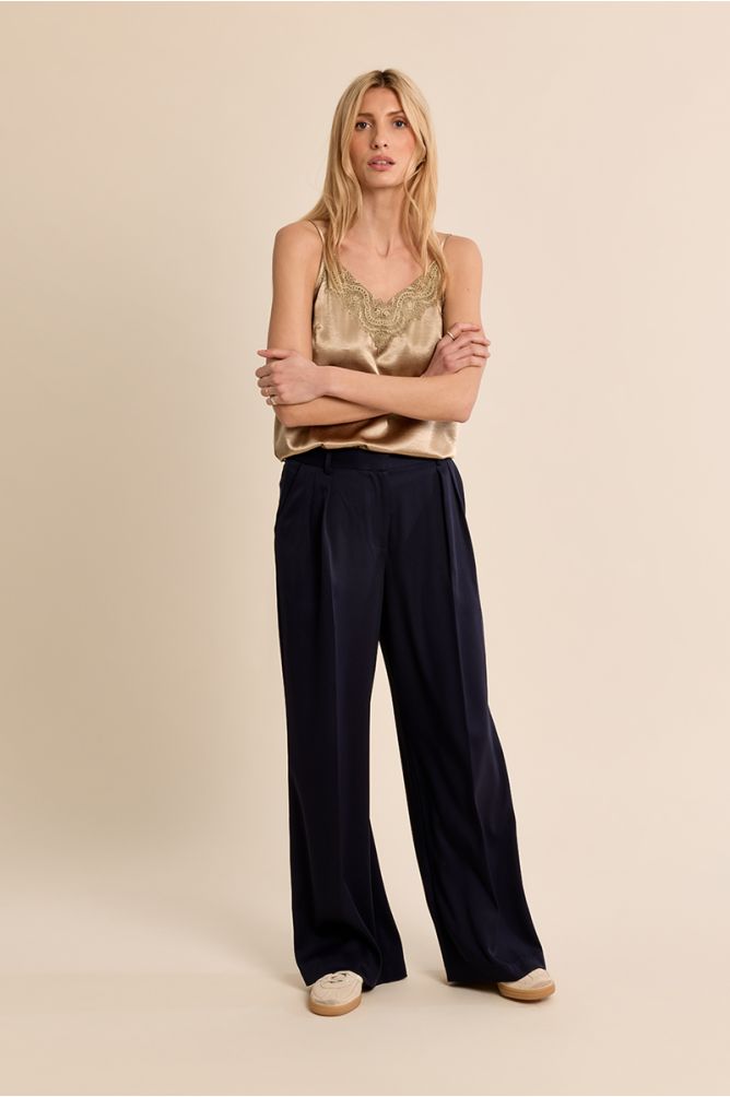 Satin camisole with lace