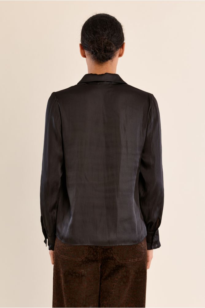 Chemise satinée crop