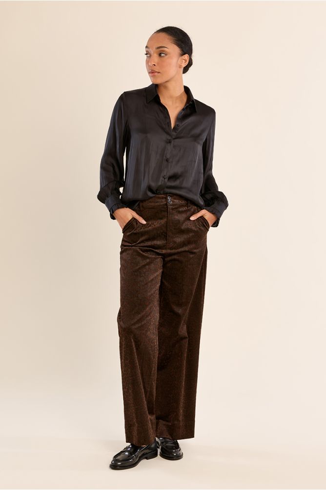 Chemise satinée crop