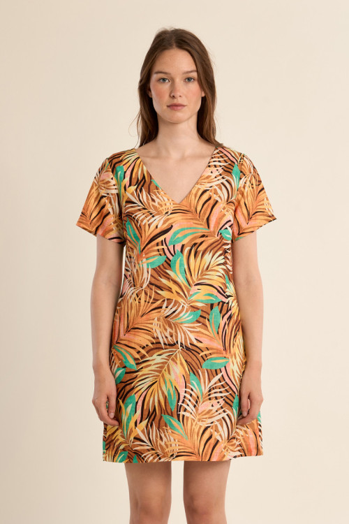 Robe courte et droite imprimée
