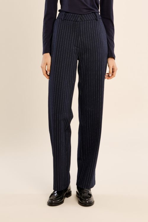 Straight tailored trousers, striped