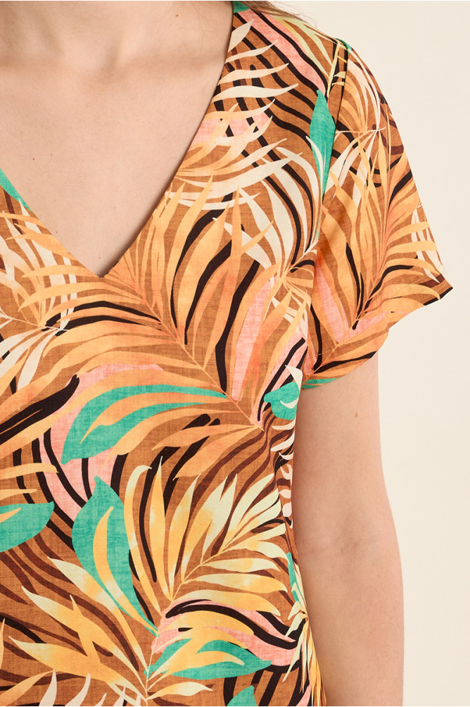 Robe courte et droite imprimée
