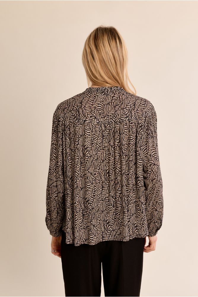 Blouse imprimée col Mao
