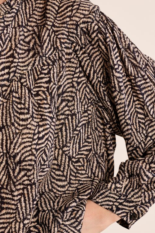 Blouse imprimée col Mao