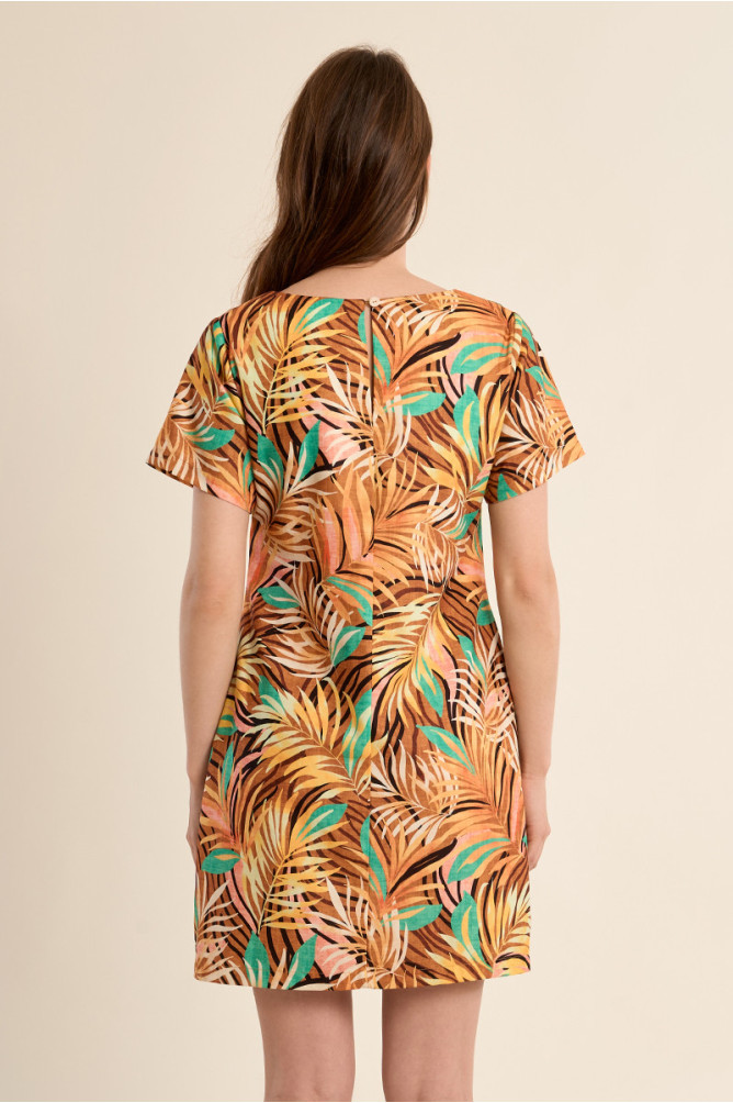Short and straight printed dress
