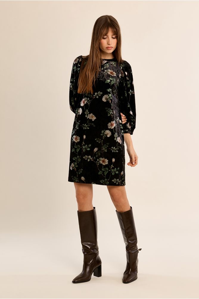 Robe en velours manches ballon
