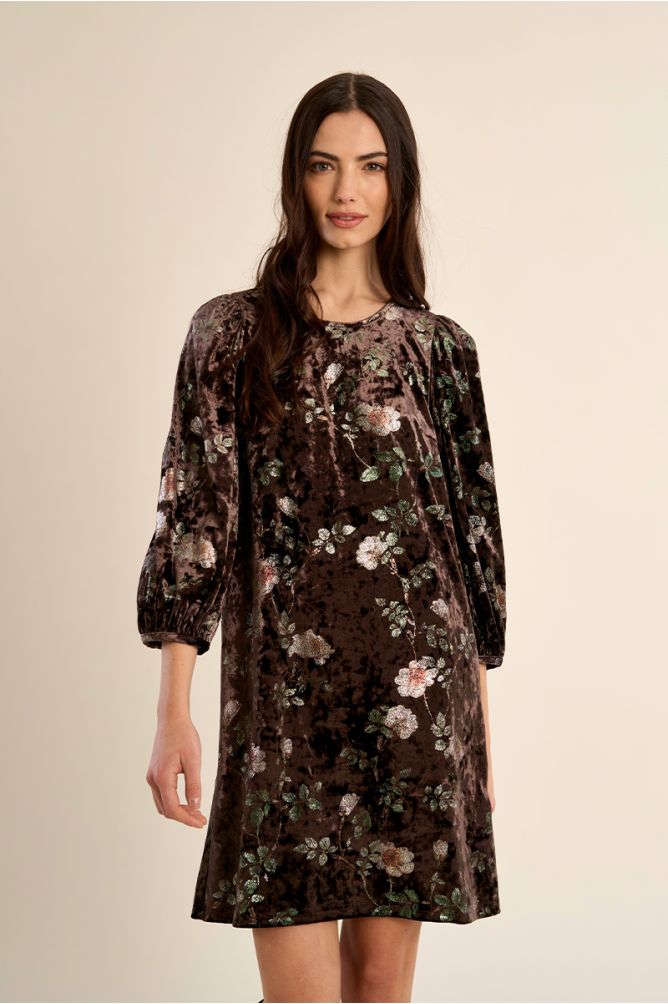 Robe en velours manches ballon
