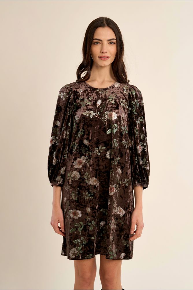 Robe en velours manches ballon