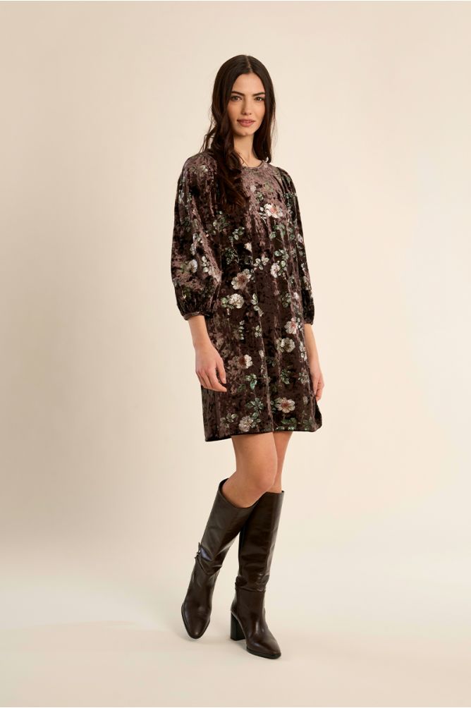Robe en velours manches ballon