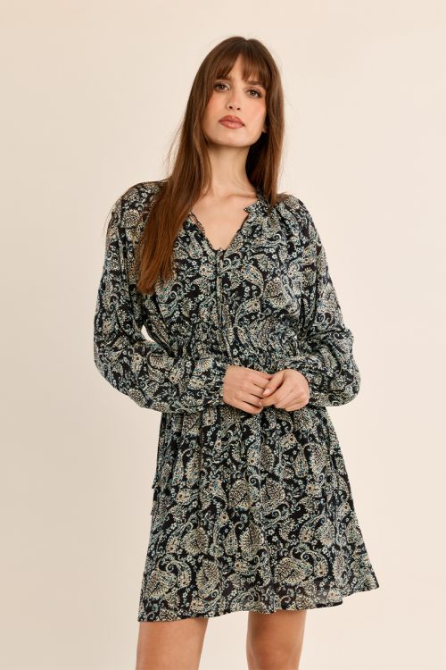 Vestido de manga larga con estampado