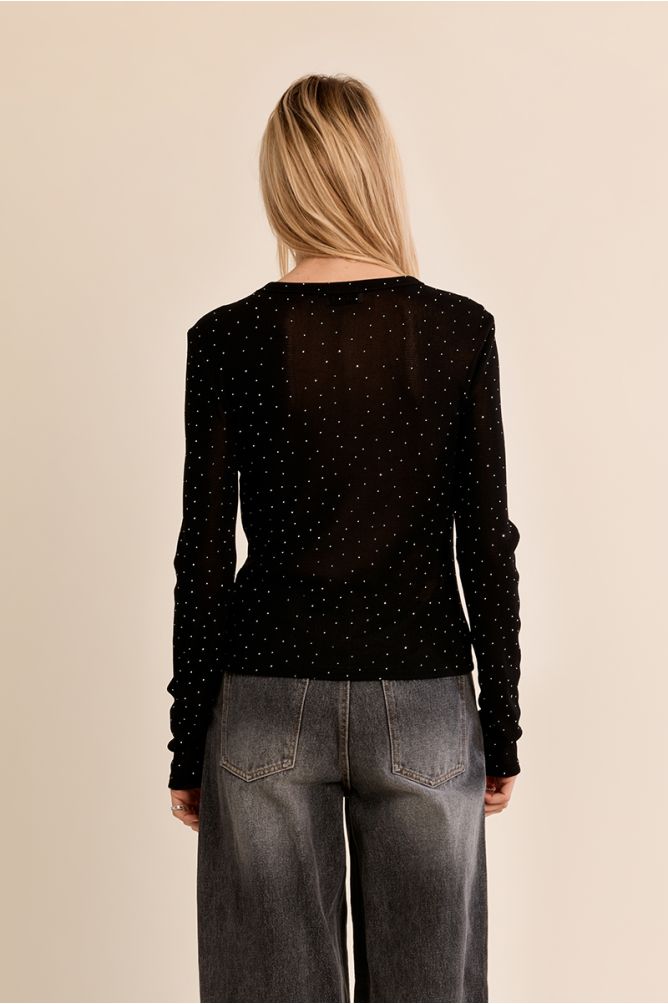 Semi-sheer polka dot top