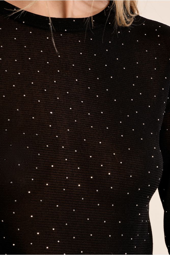 Semi-sheer polka dot top