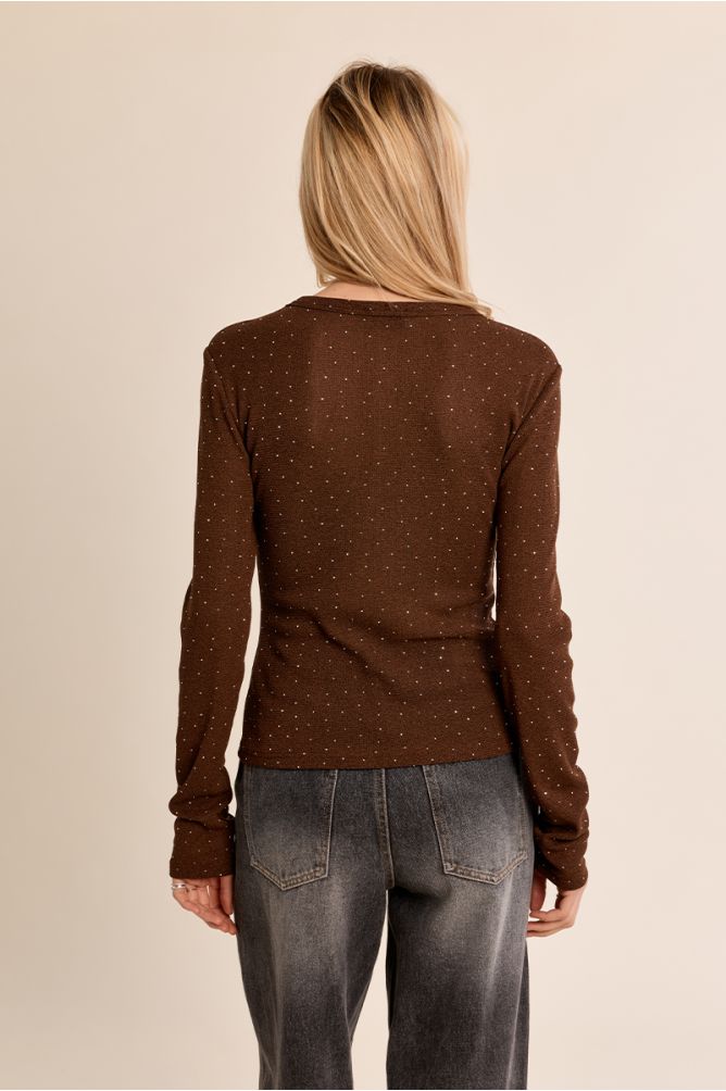 Semi-sheer polka dot top