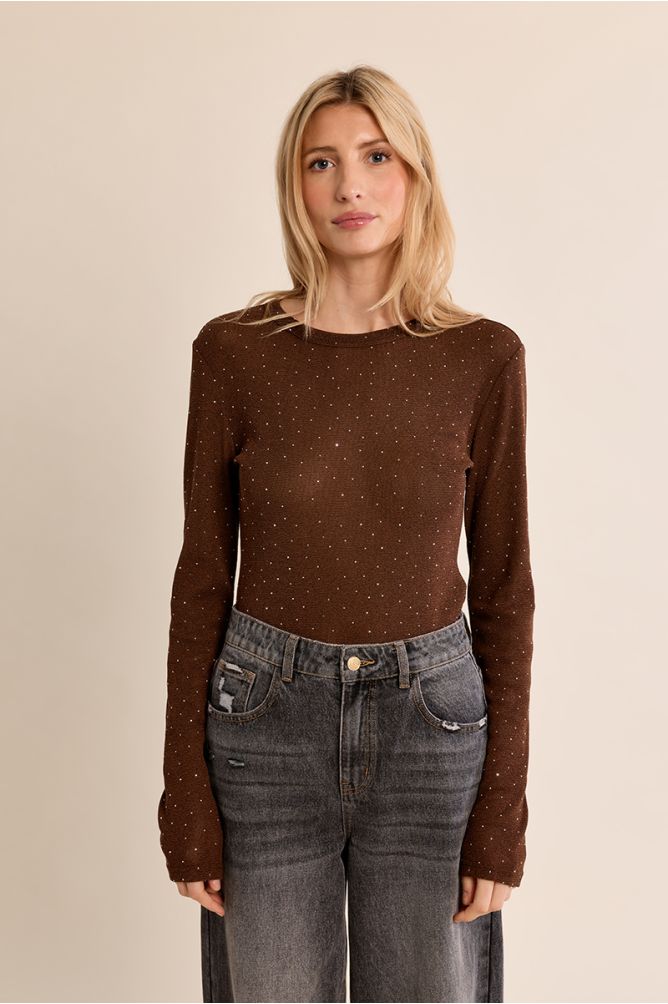 Semi-sheer polka dot top
