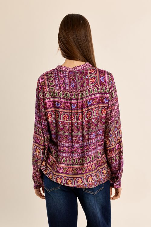 Mandarin collar blouse