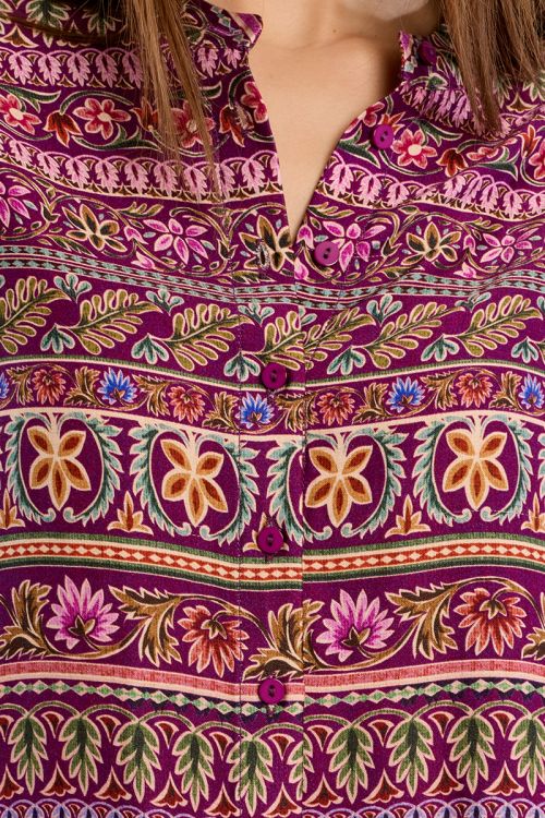 Mandarin collar blouse