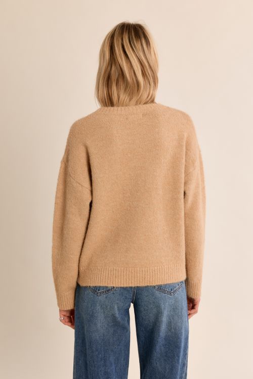 Knitted sweater, sequin flowers