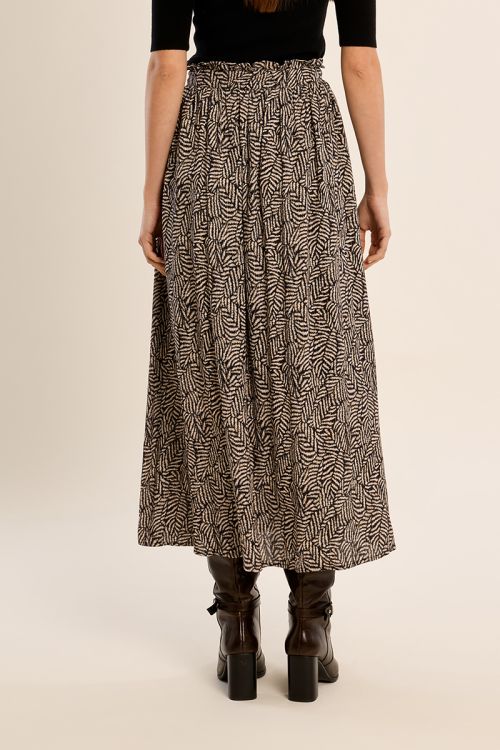 Long flared skirt with buttons