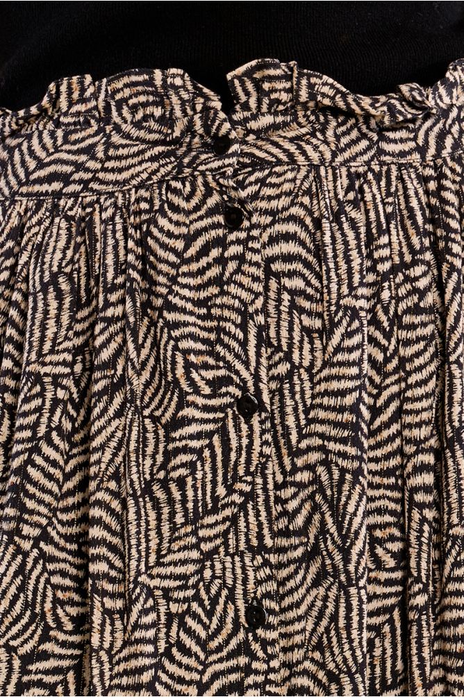Long flared skirt with buttons