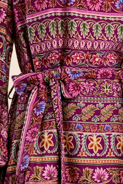 Robe courte imprimée, manches ballon