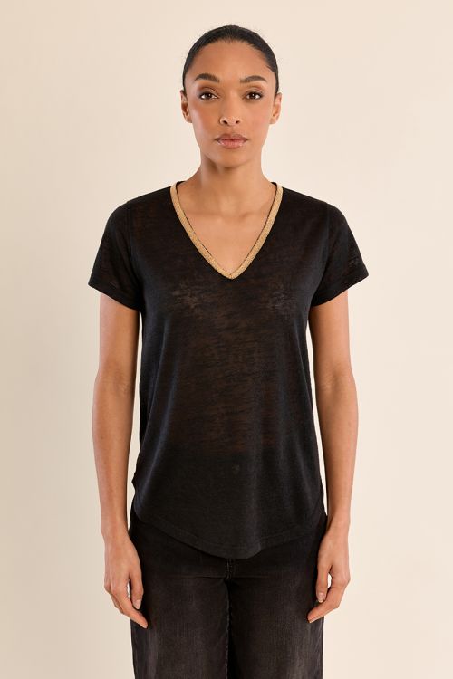 Iridescent V-neck T-shirt