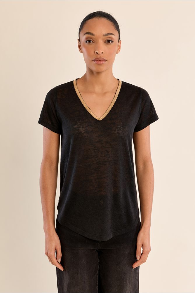 Iridescent V-neck T-shirt