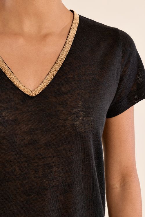 T-shirt encolure V irisée