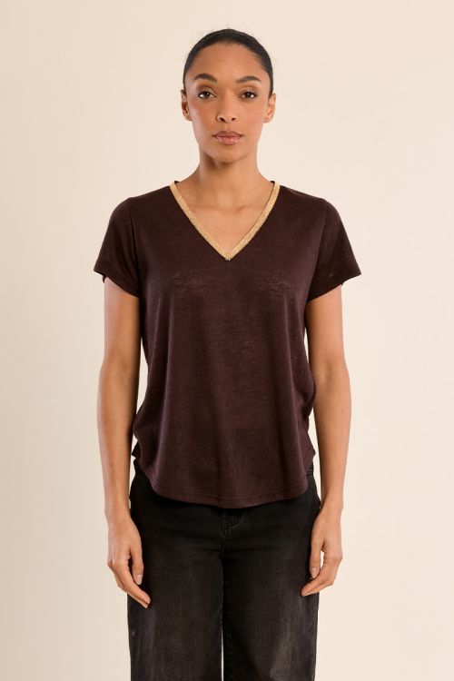 Iridescent V-neck T-shirt
