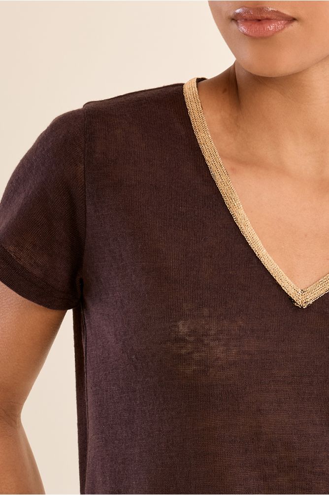 Iridescent V-neck T-shirt