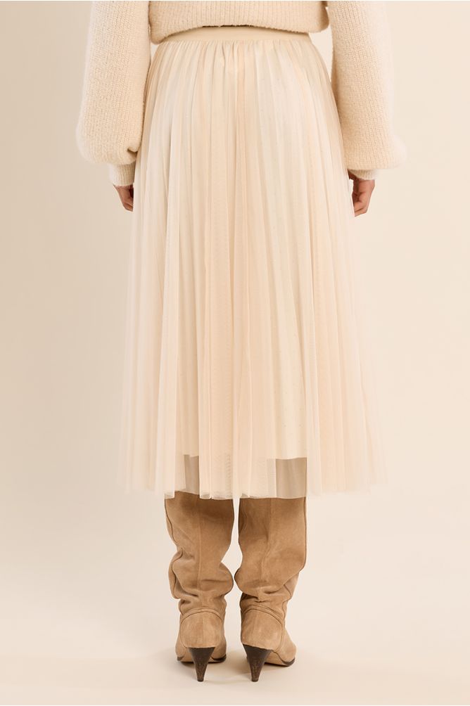 Jupe en tulle plissée à strass