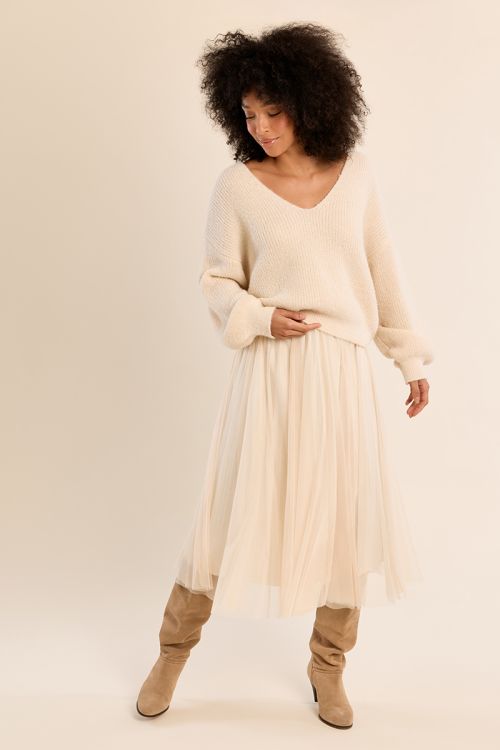 Jupe en tulle plissée à strass