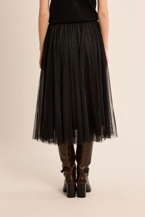 Jupe en tulle plissée à strass