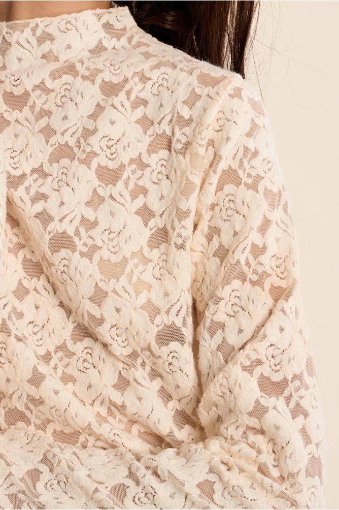 Semi-sheer lace top