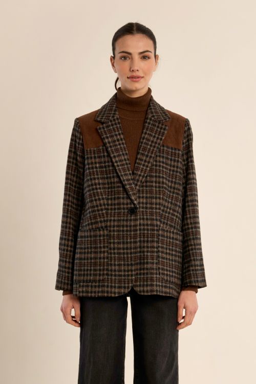 Blazer con cuello solapa y estampado