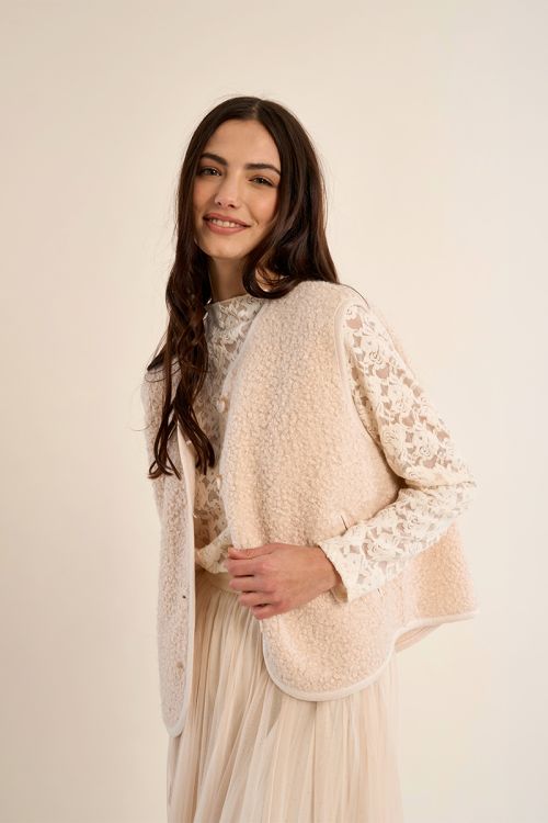 Semi-sheer lace top