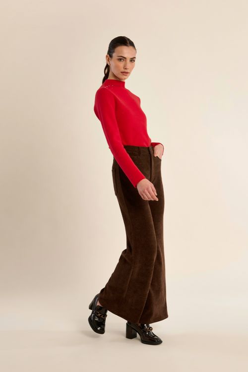 Corduroy flared trousers