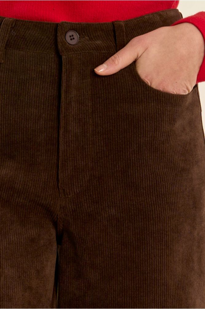 Pantalon évasé en velours côtelé