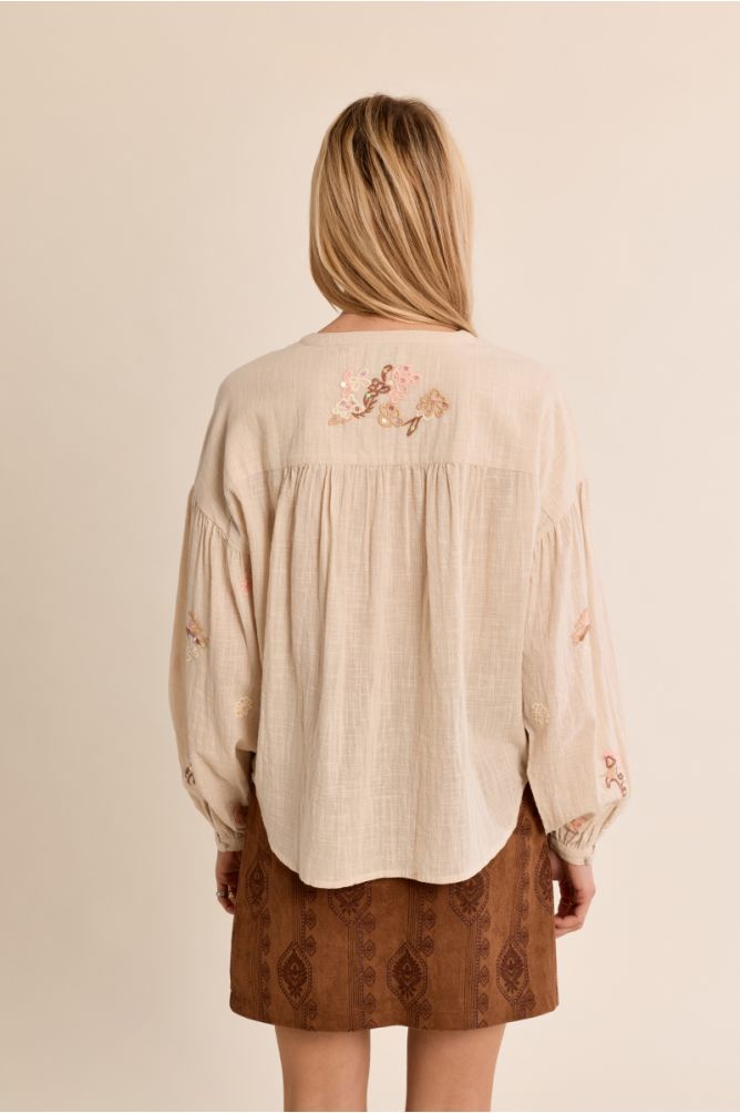 Blouse droite à boutons