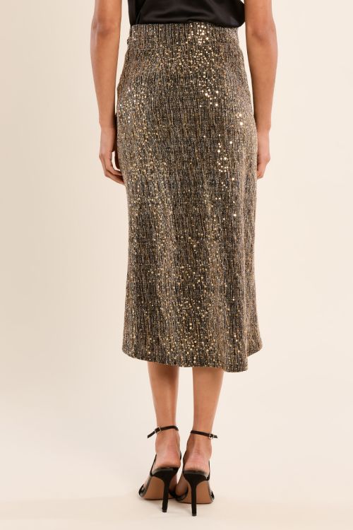 Midi skirt, adorned with rhinestones