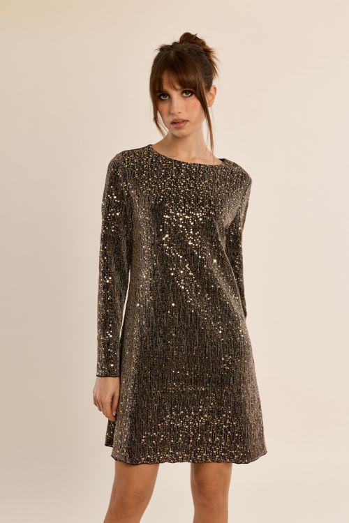 Robe courte évasée, ornée de strass