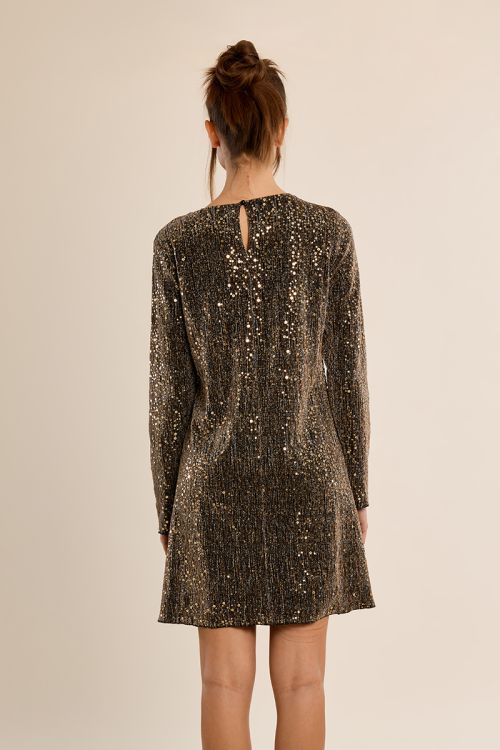 Robe courte évasée, ornée de strass