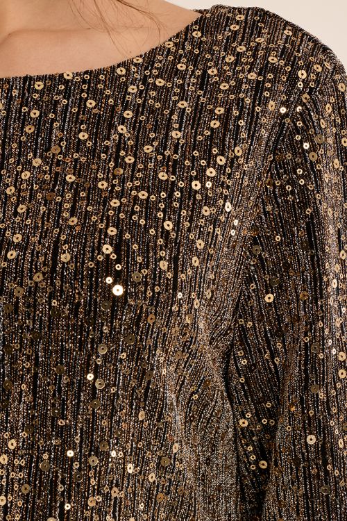 Short flared dress, embellished with rhinestones