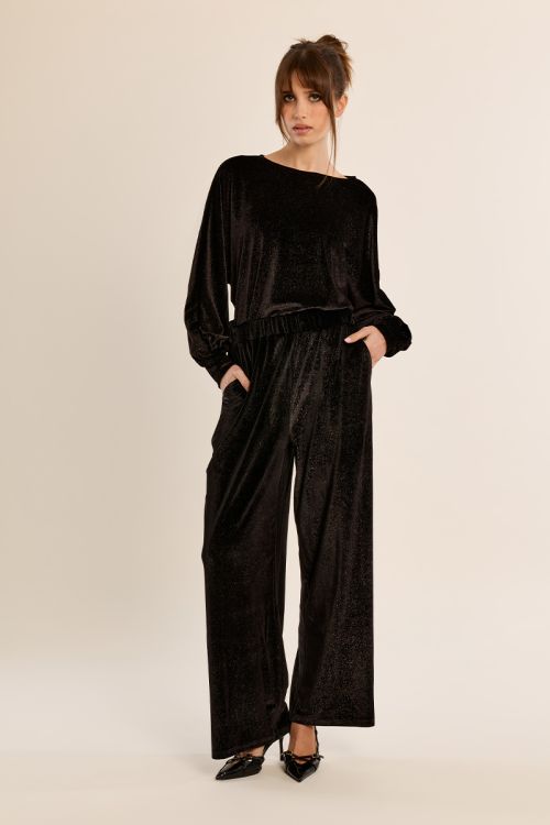Pantalon droit à paillettes