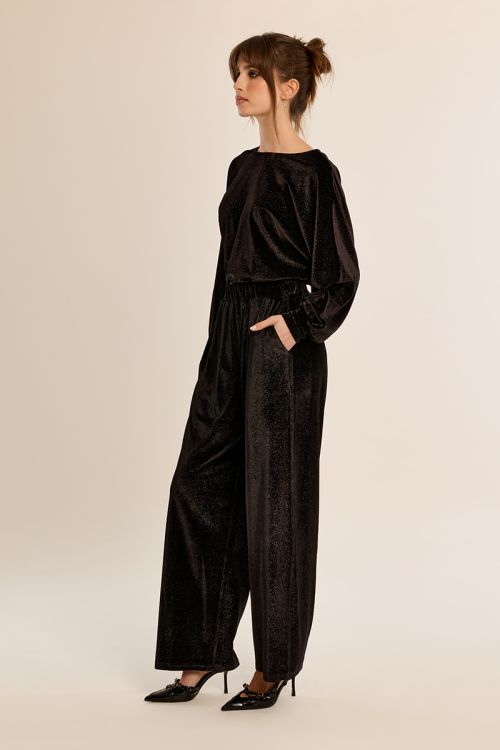 Pantalon droit à paillettes