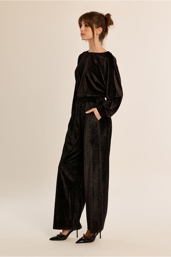 Sequined straight trousers