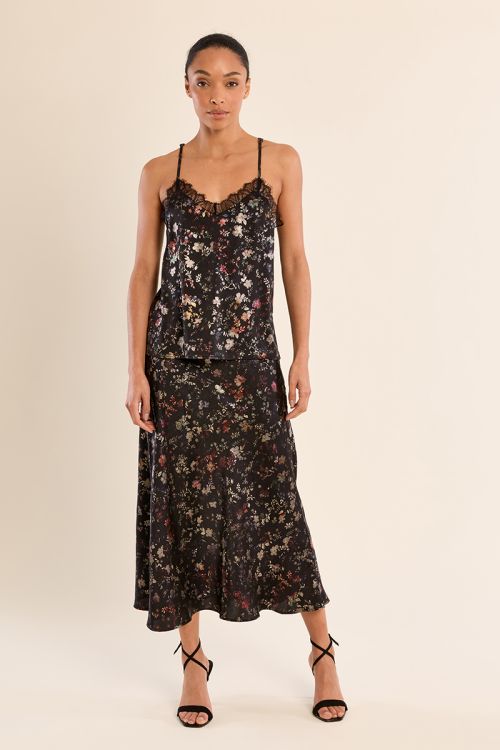 Falda larga estampado floral