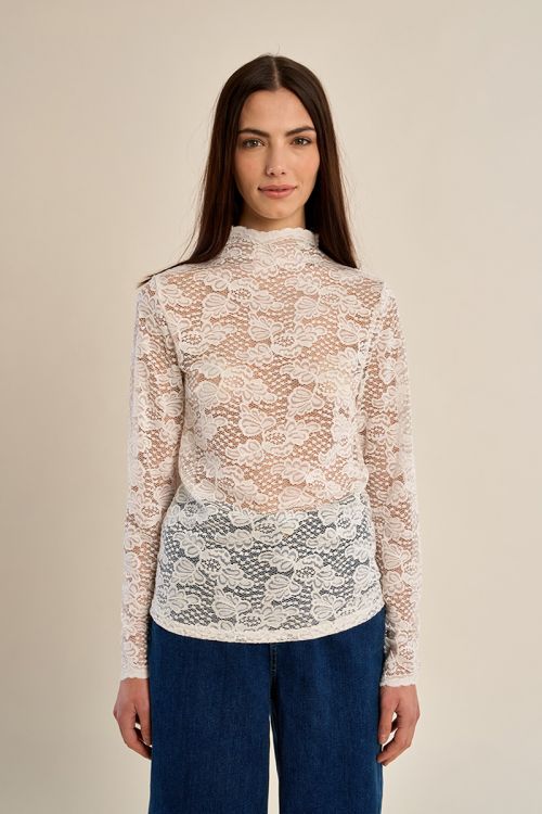 Jersey de manga larga de encaje