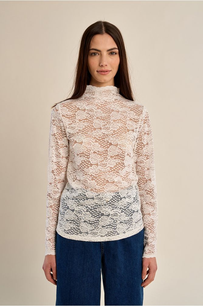 Jersey de manga larga de encaje